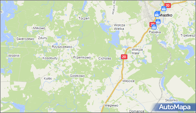 mapa Cicholas, Cicholas na mapie Targeo