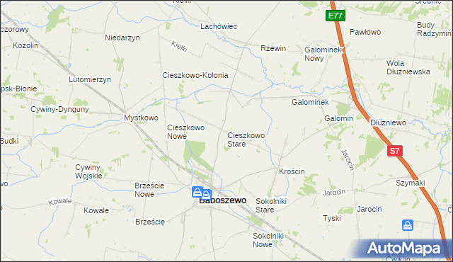 mapa Cieszkowo Stare, Cieszkowo Stare na mapie Targeo