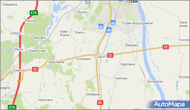 mapa Czarlin, Czarlin na mapie Targeo