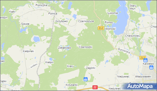 mapa Czarnoszki, Czarnoszki na mapie Targeo
