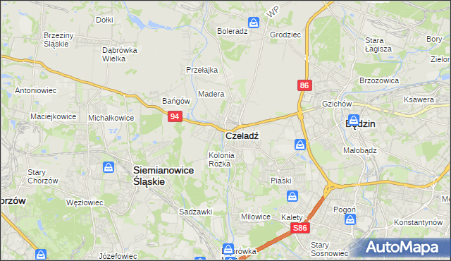 mapa Czeladź, Czeladź na mapie Targeo