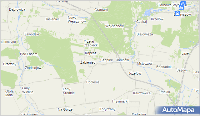 mapa Czepiec gmina Sędziszów, Czepiec gmina Sędziszów na mapie Targeo