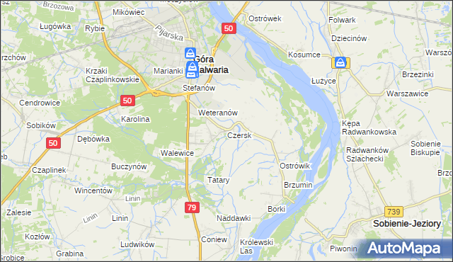 mapa Czersk gmina Góra Kalwaria, Czersk gmina Góra Kalwaria na mapie Targeo