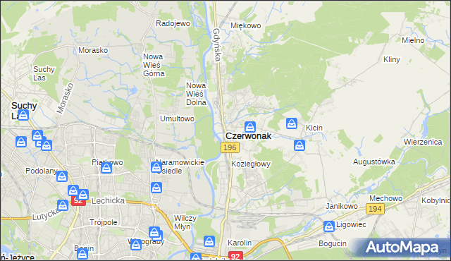 mapa Czerwonak, Czerwonak na mapie Targeo