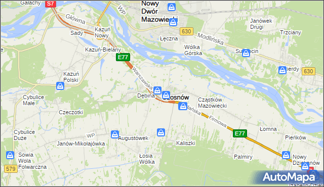 mapa Czosnów, Czosnów na mapie Targeo
