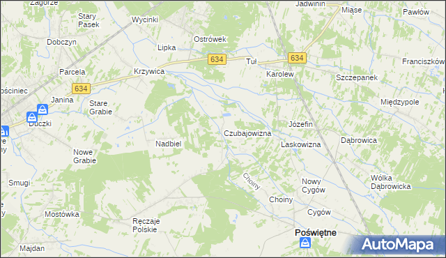 mapa Czubajowizna, Czubajowizna na mapie Targeo