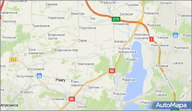 mapa Dąbie Chrobakowe, Dąbie Chrobakowe na mapie Targeo