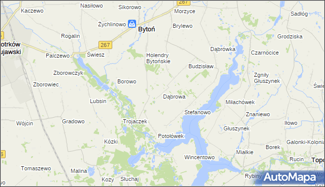 mapa Dąbrowa gmina Bytoń, Dąbrowa gmina Bytoń na mapie Targeo