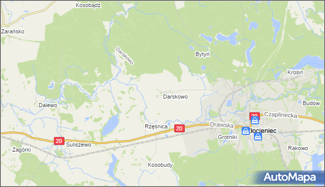 mapa Darskowo gmina Złocieniec, Darskowo gmina Złocieniec na mapie Targeo