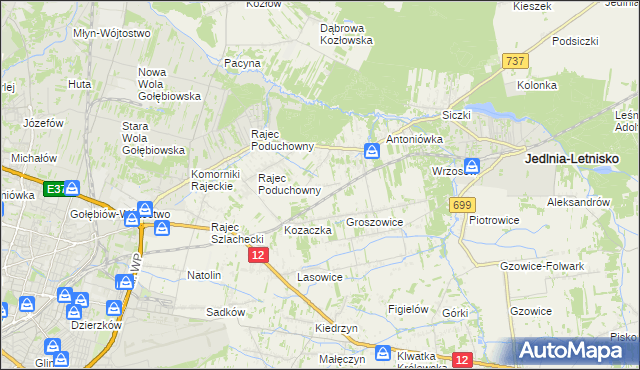 mapa Dawidów gmina Jedlnia-Letnisko, Dawidów gmina Jedlnia-Letnisko na mapie Targeo