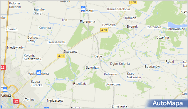 mapa Dębe gmina Żelazków, Dębe gmina Żelazków na mapie Targeo