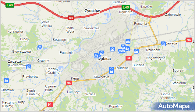 mapa Dębicy, Dębica na mapie Targeo