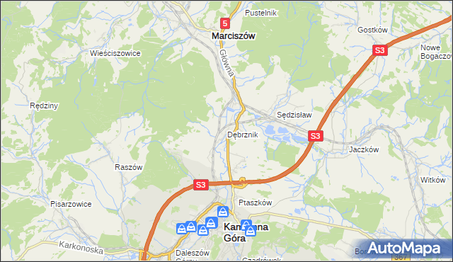 mapa Dębrznik, Dębrznik na mapie Targeo