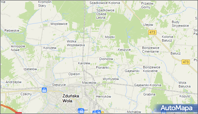 mapa Dionizów, Dionizów na mapie Targeo