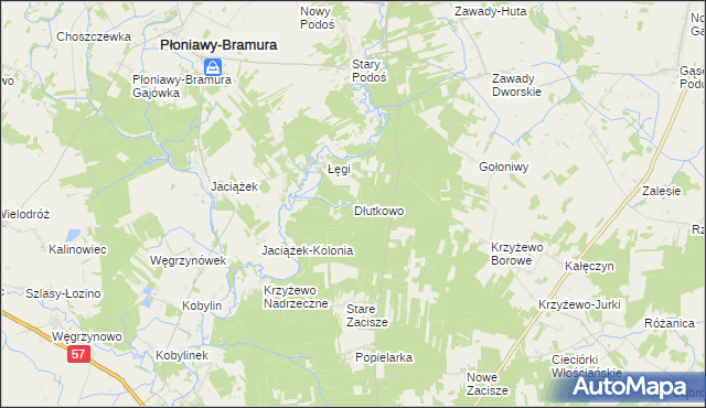 mapa Dłutkowo, Dłutkowo na mapie Targeo