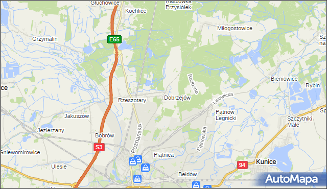 mapa Dobrzejów, Dobrzejów na mapie Targeo