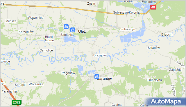 mapa Drążgów, Drążgów na mapie Targeo