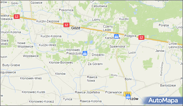 mapa Drożanki, Drożanki na mapie Targeo