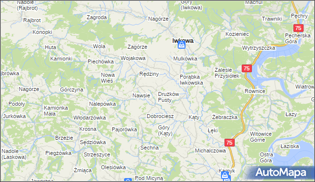 mapa Drużków Pusty, Drużków Pusty na mapie Targeo