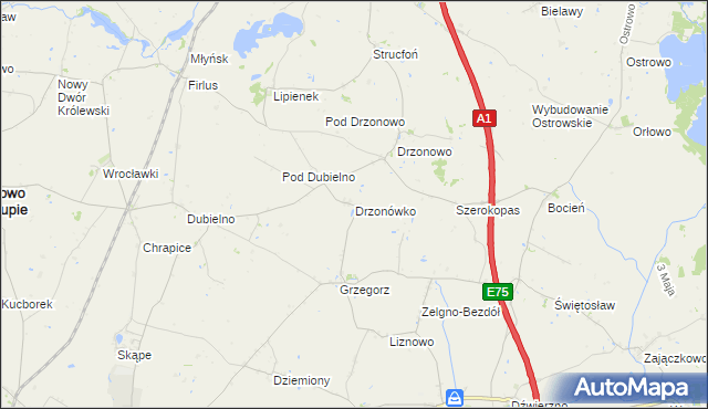 mapa Drzonówko, Drzonówko na mapie Targeo