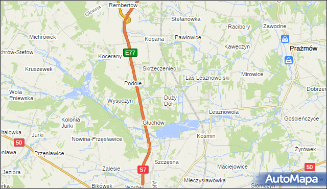 mapa Duży Dół, Duży Dół na mapie Targeo
