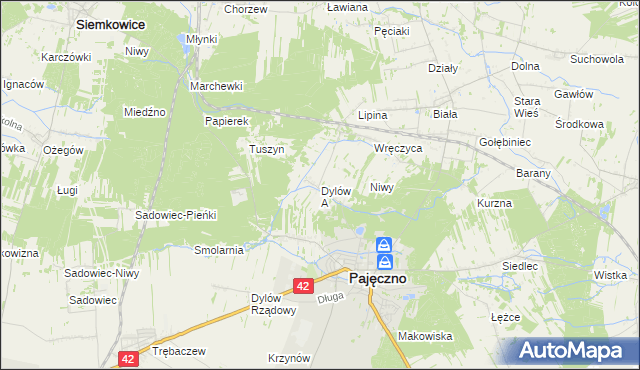 mapa Dylów A, Dylów A na mapie Targeo