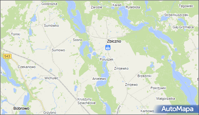 mapa Foluszek, Foluszek na mapie Targeo