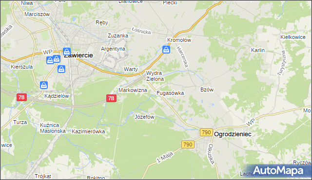 mapa Fugasówka, Fugasówka na mapie Targeo