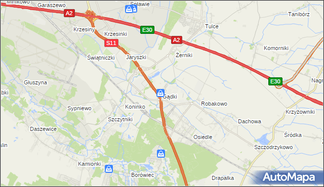 mapa Gądki, Gądki na mapie Targeo