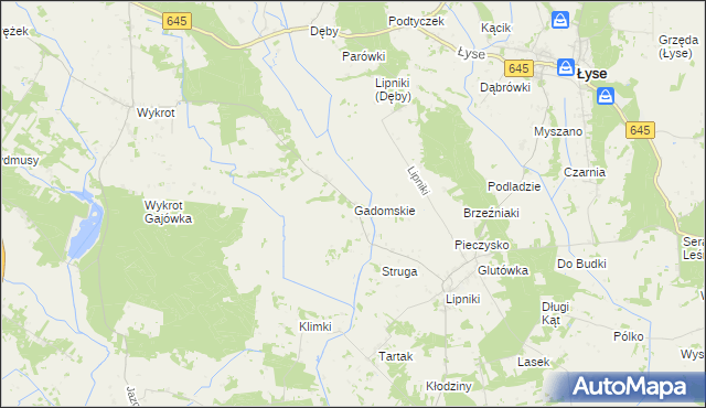 mapa Gadomskie, Gadomskie na mapie Targeo
