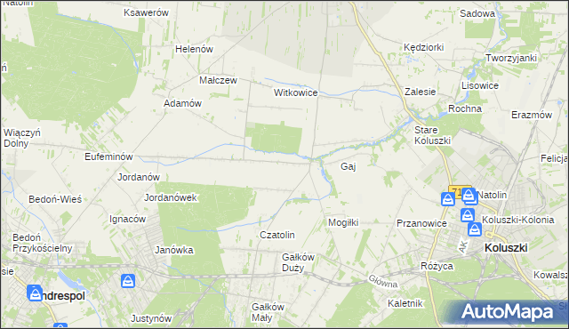 mapa Gałkówek-Parcela, Gałkówek-Parcela na mapie Targeo