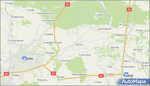 mapa Gana, Gana na mapie Targeo