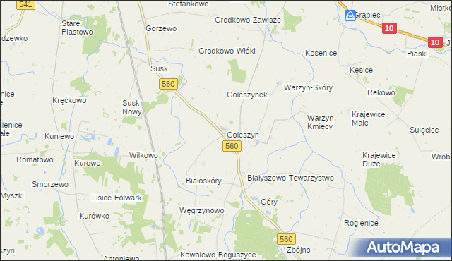 mapa Goleszyn, Goleszyn na mapie Targeo