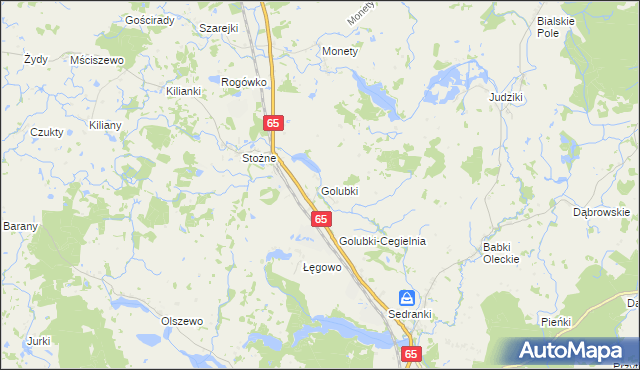 mapa Golubki, Golubki na mapie Targeo