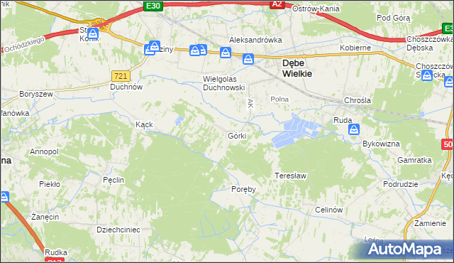 mapa Górki gmina Dębe Wielkie, Górki gmina Dębe Wielkie na mapie Targeo