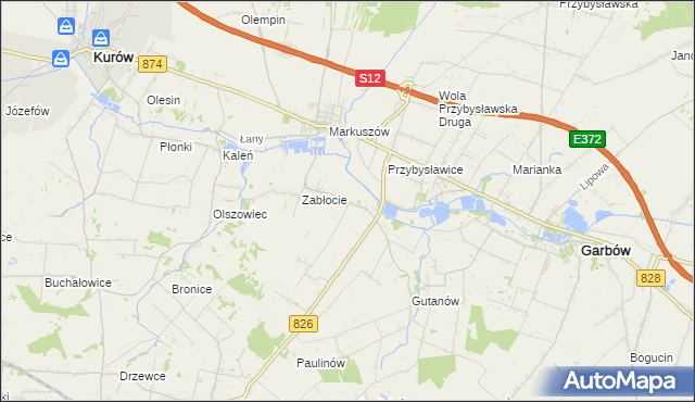 mapa Góry gmina Markuszów, Góry gmina Markuszów na mapie Targeo