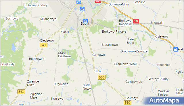 mapa Gorzewo gmina Sierpc, Gorzewo gmina Sierpc na mapie Targeo