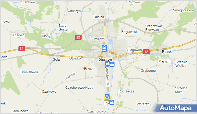 mapa Gostyń, Gostyń na mapie Targeo