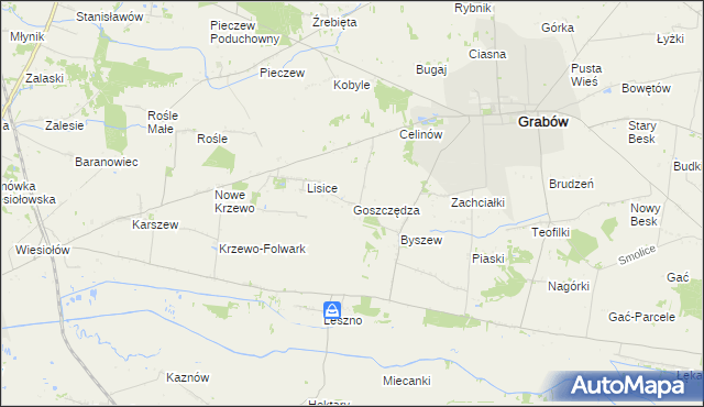 mapa Goszczędza, Goszczędza na mapie Targeo