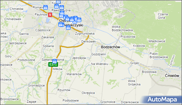 mapa Goździelin, Goździelin na mapie Targeo