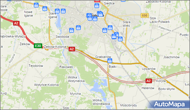 mapa Grabianów, Grabianów na mapie Targeo