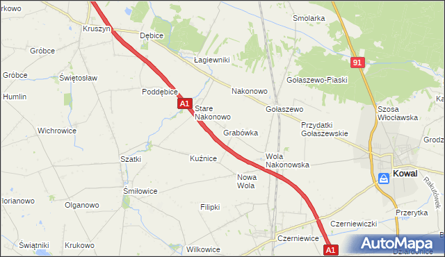 mapa Grabówka gmina Choceń, Grabówka gmina Choceń na mapie Targeo