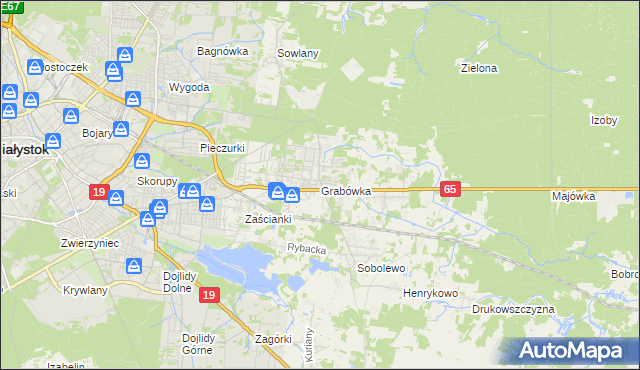 mapa Grabówka gmina Supraśl, Grabówka gmina Supraśl na mapie Targeo