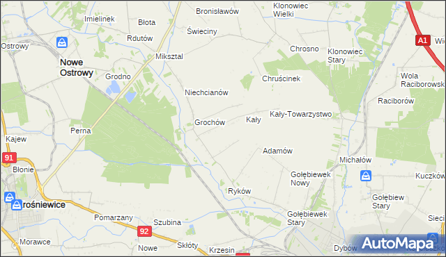 mapa Grochówek, Grochówek na mapie Targeo