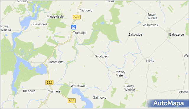 mapa Grodziec gmina Prabuty, Grodziec gmina Prabuty na mapie Targeo