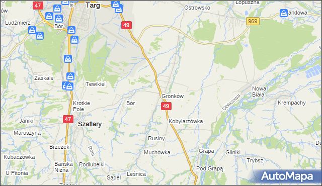 mapa Gronków, Gronków na mapie Targeo