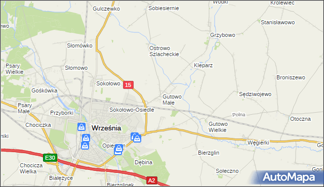 mapa Gutowo Małe, Gutowo Małe na mapie Targeo