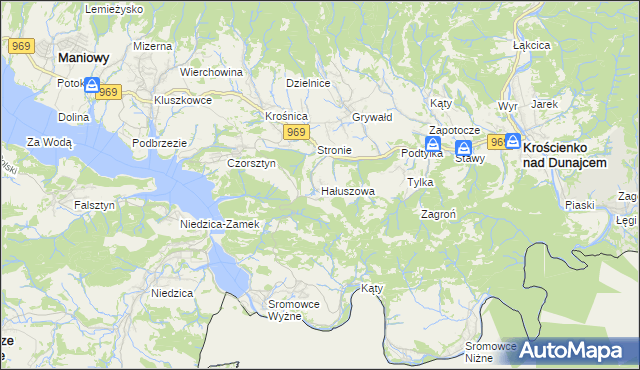 mapa Hałuszowa, Hałuszowa na mapie Targeo