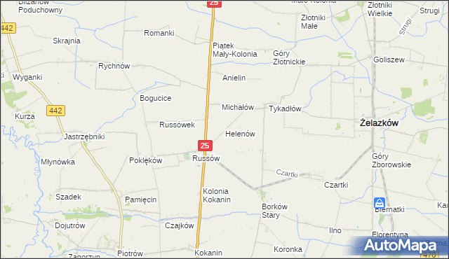 mapa Helenów gmina Żelazków, Helenów gmina Żelazków na mapie Targeo