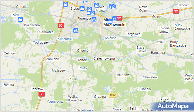 mapa Huta Mińska, Huta Mińska na mapie Targeo